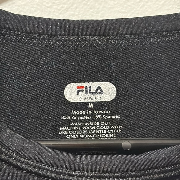 Fila Sport Workout Medium Black Long Sleeve Shirt - Picture 3 of 5